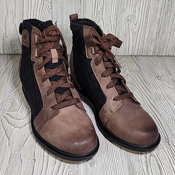 Sorel Evie II NW Lace Up Ankle Wedge Booties Womens 9.5 NEW - Picture 11 of 13